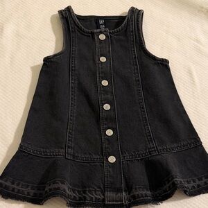 GAP Black Button-Front Denim Dress NWOT